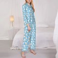 thumbnail image 3 of Balery Blue Popcorn Conjunto de Pijama con Estampado para Mujer, Conjunto de Dos Piezas con Manga Larga, Ropa de Dormir Suave con Bolsillos, Pijamas Cómodos-X-Large, 3 of 7