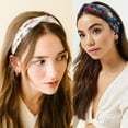 thumbnail image 3 of Fashion Women Girls Summer Bohemian Hair Bands Print Headbands Vintage Cross Turban Bandage Bandanas HairBands Hair Accessories, 3 of 10