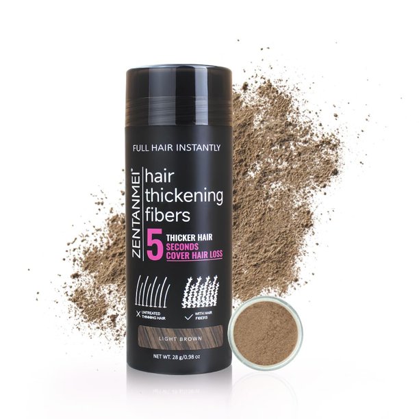 Fibras capilares para adelgazar el cabello para mujeres Fibras naturales para la construcción del cabello 0.98 oz Polvo para volumen del cabello Cubrir puntos calvos para hombres y mujeres (marrón c