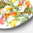 thumbnail image 3 of Designart 'Blooming Orange and White Tulips I' Traditional Circle Metal Wall Art 29x29 - Disc of 29, 3 of 5