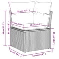thumbnail image 3 of vidaXL Garden Sofa Set Grey PE rattan Large Adjustable Feet, 3 of 10