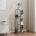 thumbnail image 2 of Rugerasy 5 Tier Tiered Plant Stand,Plant Stand Indoor with 4 Wheels,Plant Rack for Patio Gardens Bedroom Corner Iiving Room Balcony,Matte,Black, 2 of 5