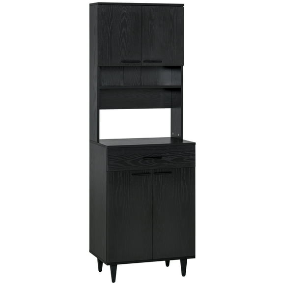 HOMCOM 71" Kitchen Pantry, Buffet with Hutch, Microwave Stand with Cabinet