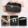 thumbnail image 5 of Large Capacity Travel Cosmetic Bag, PU Leather Portable Makeup Bag (New-Black), 5 of 5