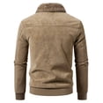 thumbnail image 3 of Men's Commuter Casual Fall Winter New Thick Faux Fur Collar Jacket, Plush Lining Warm Coat, Stylish Outerwear for Men, 3 of 8