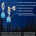 thumbnail image 2 of Gem Stone King 925 Silver and 10K Yellow Gold Swiss Blue Topaz and White Lab Grown Diamond Stud Earrings for Women | 1.59 Cttw | Gemstone November Birthstone | Pear Shape 7X5MM, 2 of 6