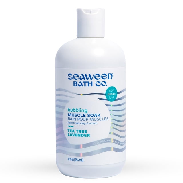 Seaweed Bath Co. Bubbling Muscle Soak Tea Tree Lavanda Aroma 12 onzas Algas marinas cosechadas de forma sostenible Arnica marina francesa