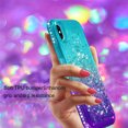thumbnail image 5 of Mignova iPhone XS Max Flash Case, Durable and Cute Colorful Quicksand Series Bling Diamond Flowing Liquid Floating Shockproof Cover case for Apple iPhone XS Max 6.5 inch - Green+Purple, 5 of 6