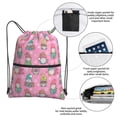 thumbnail image 3 of Naloa pink Holiday Joy Drawstring Backpack String Bag Cinch Water Resistant for Gym Shopping Sport Yoga, 3 of 6