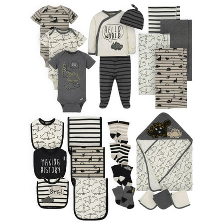 Gerber Baby Boy Organic Newborn Clothes Essentials Shower Gift Set,