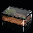thumbnail image 2 of Turtle Tank with Breathable Holes Fish Tank, Multifunctional Areas Full-View Aquarium Small Pet Anti Escape Crawler Box for Horned Frogs, Hamsters, Snakes, Turtles, Lizards, 2 of 7
