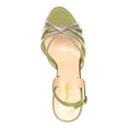 thumbnail image 3 of XYD Women Classic Round Open Toe Platform Sandal Rhinestone Cross Strap Chunky High Heel Party Slingback Shoes Size 4.5 Olive, 3 of 4