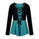 thumbnail image 1 of Halloween Casual mujer manga larga Patchwork cuello redondo Tops señoras blusa encaje Tops blusas Pompotops FGAJ4955, 1 of 3
