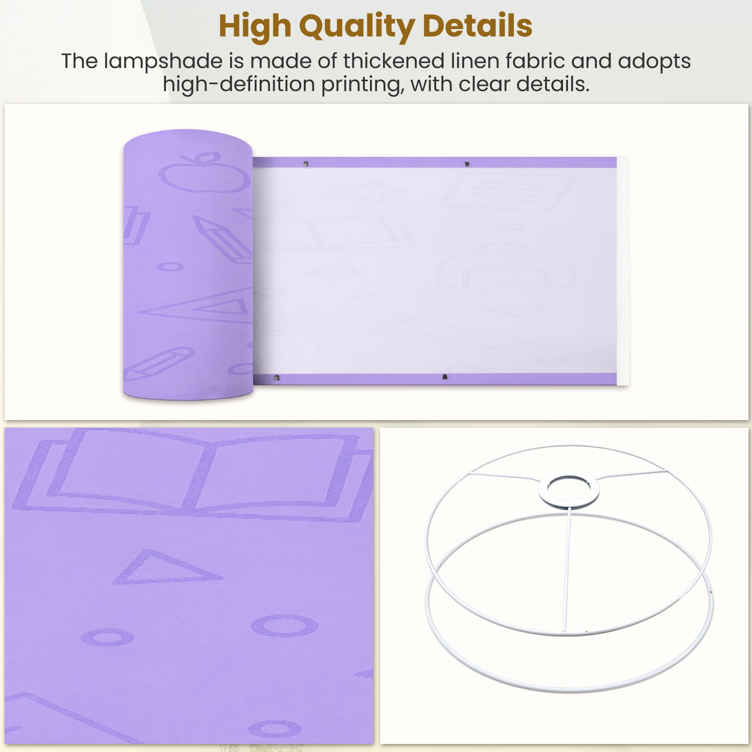 Linen Drum Lampshades Lavender Ultra Violet Purple Pastel Grunge Abstract Watercolor 13"x13"x10" Light Shade for Table Lamps Floor Lamp Shades Lampshade Replacement Assembly Required