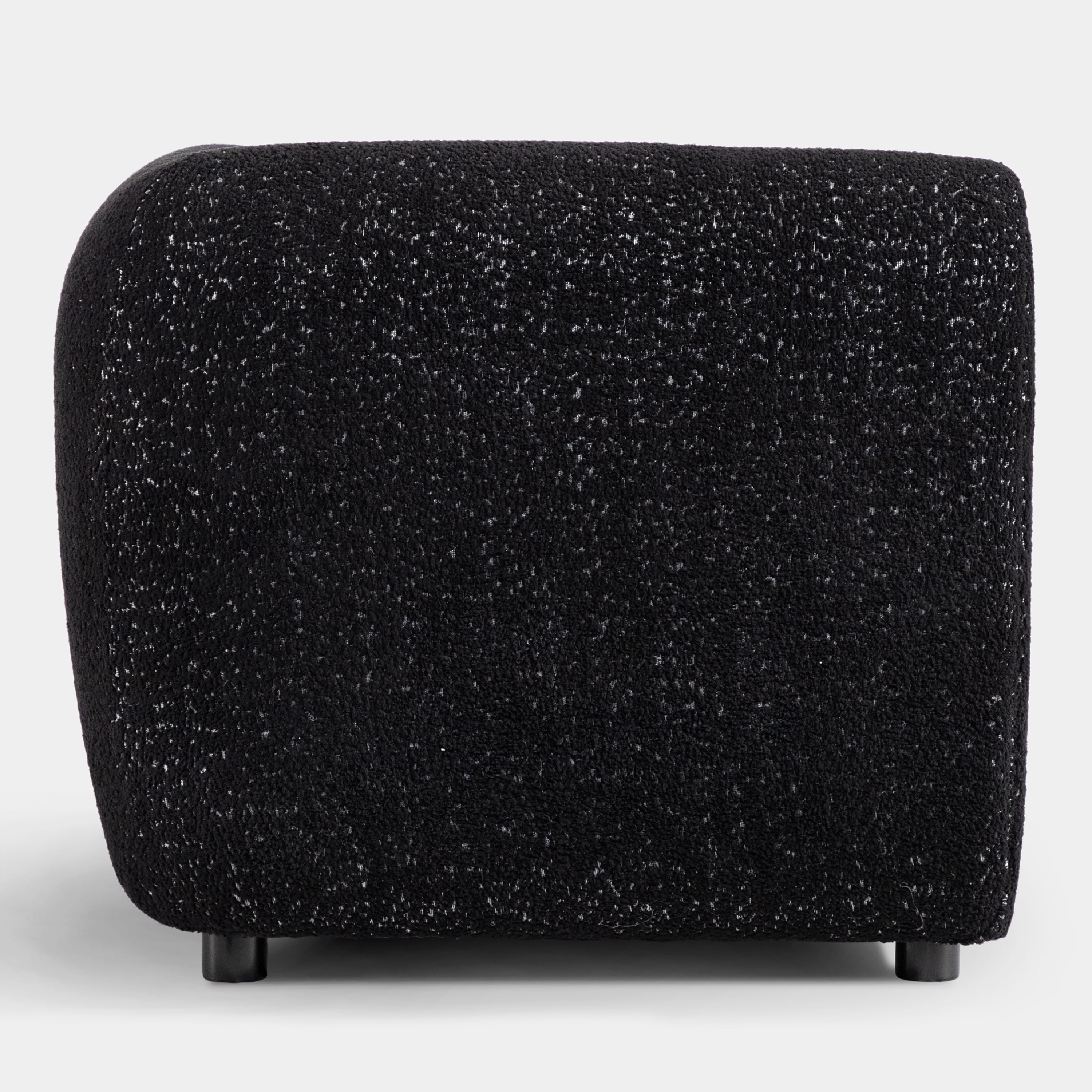 Furniture of America Nallia Tuxedo Style Upholstered Boucle Fabric Black Sofa