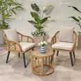 thumbnail image 2 of Noble House Tatiana 3 Piece Outdoor Wicker Conversation Set in Light Brown, 2 of 12