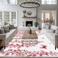 thumbnail image 3 of Butterfly Flower Area Rugs 6'x9', Washable Small Throw Rugs for Kitchen Dining room, Watercolor Farmhouse Country Pink Floral Indoor Outdoor Rug Non-Slip Low Pile Carpet Runner Reversible Floor Mats, 3 of 8
