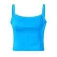 thumbnail image 6 of TrendOFT Fitted Tank Top with Built in Bras for Women Square Neck Basic Tops Solid Summer Tanks Blue M, 6 of 8