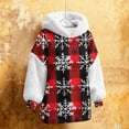 thumbnail image 5 of Craaazy Women's Christmas Hooded Sweatshirt Oversized Warm Long Sleeve Tops Gifts, 5 of 9
