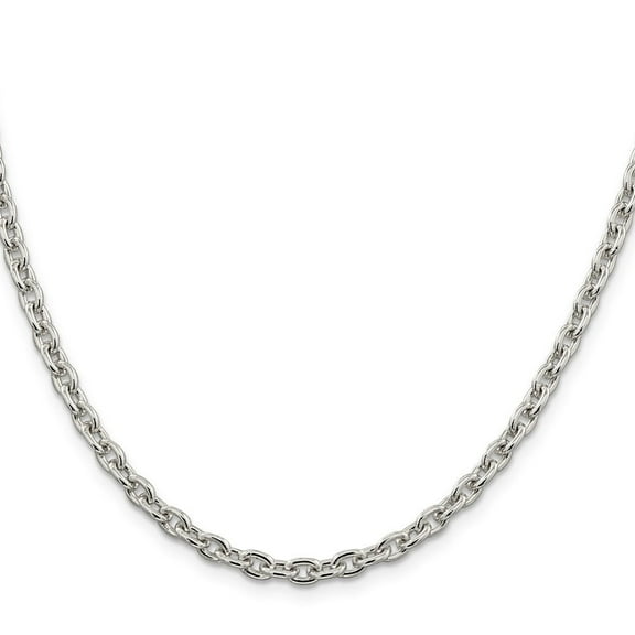 Diamond2Deal 925 Sterling Silver 4.5mm Cable Chain Necklace for Women 16"