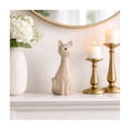 thumbnail image 2 of Skinny Sitting Kitty Figurine for Home Decor - Ceramic Stoneware Sculpture for Bathroom, Office, Living Room and Shelf Display - Smiling Cat Ornament for Coffee Table and Room Decor - 9", Gray, 2 of 13