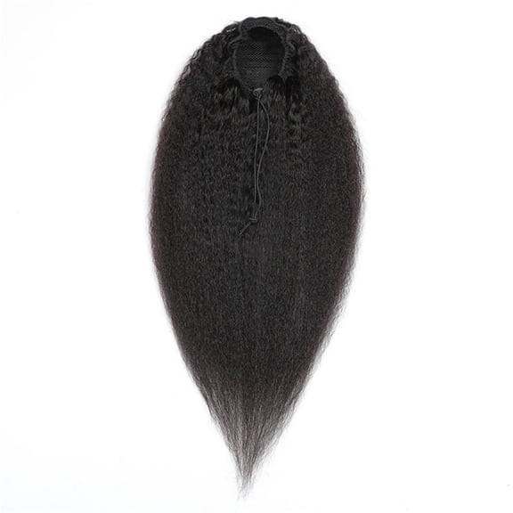 Human Hair Kinky Straight Drawstring Ponytails Brazilian Human Hair Extensions Non-remy Hairpieces