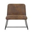 thumbnail image 2 of Benjara Ciao 26 Inch Accent Armless Chair, Saddle Brown Palomino Upholstery, Black, 2 of 5