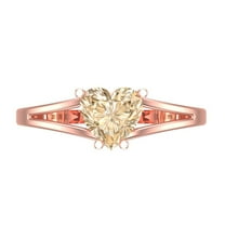 1 ctw Solitaire Anniversary Ring for Women | Heart Cut Natural Morganite | Hyperallergenic Solid 18K Rose Gold