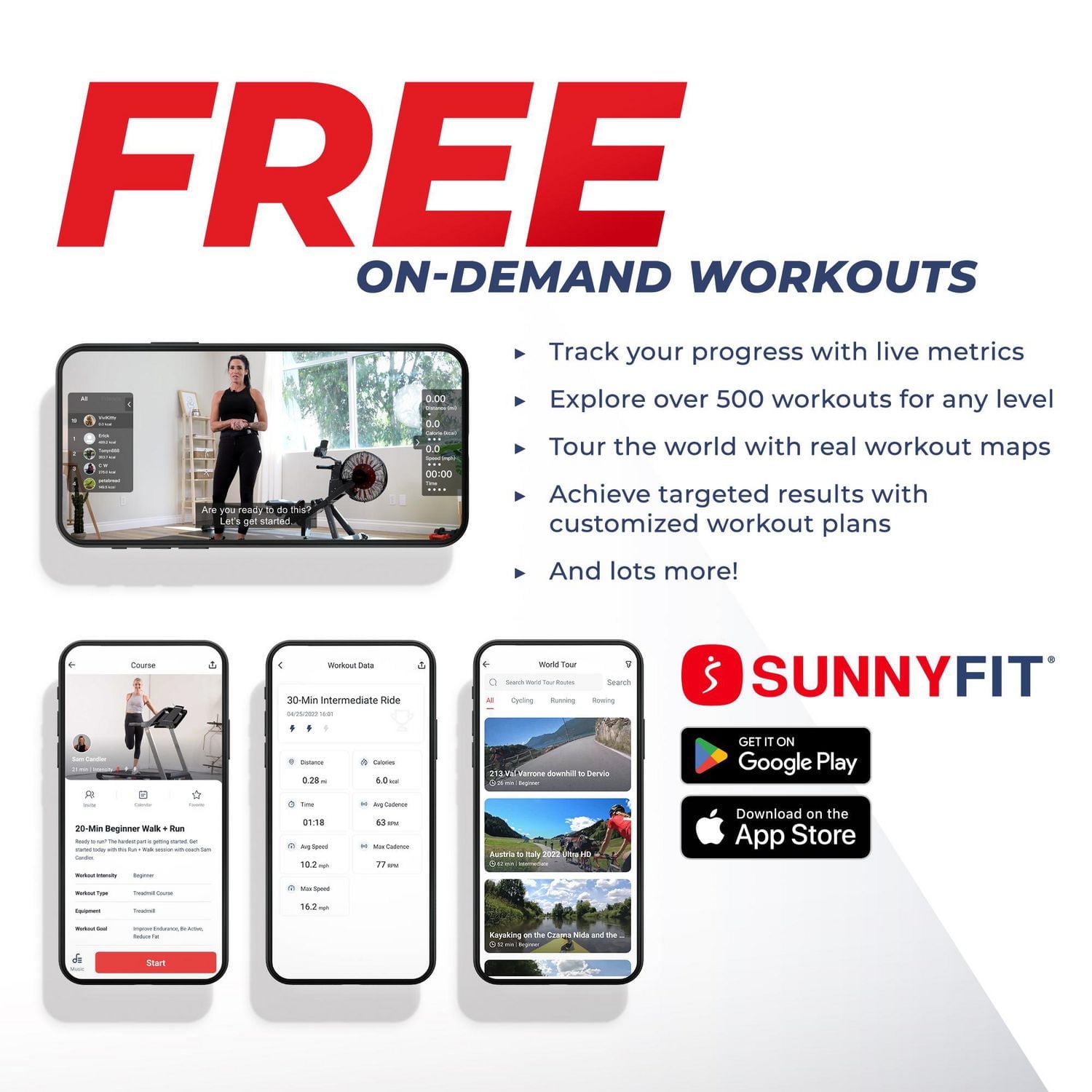 Sunny Health & Fitness Rameur à Eau Compact Hydro avec Résistance à Eau sur 6 Niveaux, Dégagement du Sol Rehaussé & Connectivité Bluetooth Améliorée via l'Application Exclusive SunnyFit® - SF-RW522073