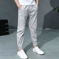 thumbnail image 2 of SJLDQY Boys Joggers Summer Lightweight Sweatpants for Boys Solid Color Loose Athletic Trousers with Pockets, 2 of 7