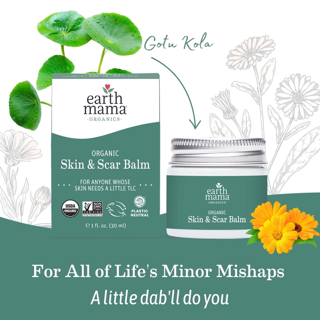 Earth Mama Organic Skin and Scar Balm for C-Section Scars and Stretch Marks, 1 fl oz