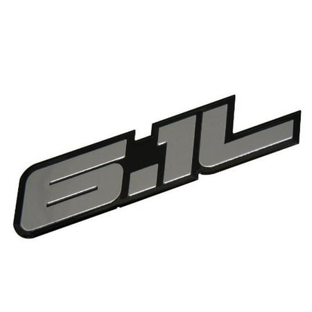 6.1L Liter Silver Hemi Engine Real Aluminum Emblem Badge for Dodge Charger Challenger Magnum Jeep Grand Cherokee Chrysler 300C SRT-8 SRT8 SRT