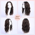 thumbnail image 7 of Dark Brown Highlighted Synthetic Wig for Women 16 Inch Medium Length Wavy Wigs with Middle Part Natural Look Daily Party Halloween, 7 of 7