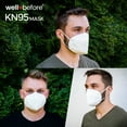 thumbnail image 5 of WellBefore KN95 Disposable 5Ply Face Masks, Pack of 10, Large, White, Individually Wrapped, Adjustable Ear Loops, 5 of 5