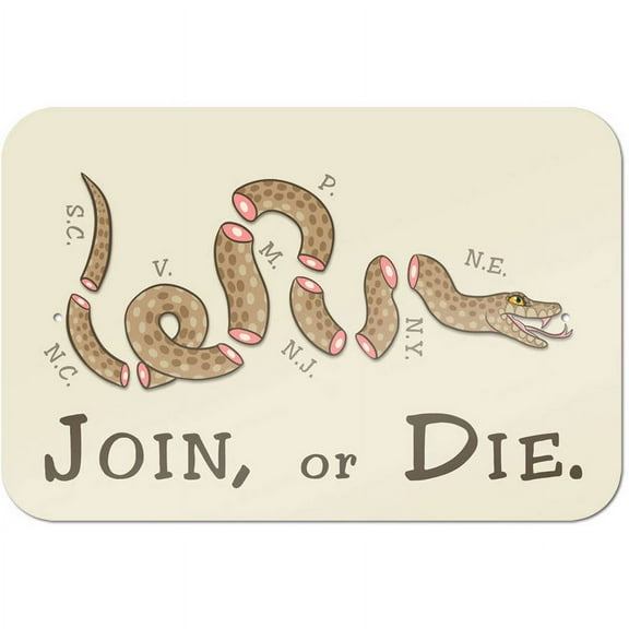 Join or Die Benjamin Franklin Snake Sign