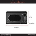 thumbnail image 2 of Magic Chef 0.7 Cubic Feet 700 Watt Classic Retro Countertop Microwave, Black, 2 of 11