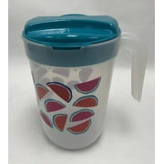 Mainstays Plastic 1 Gallon Pitcher with Green Color Lid  Watermelon