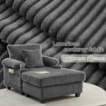 thumbnail image 4 of Muumblus Living Room Chair with Ottoman, 7-Speed Adjustable Backrest, USB & Storage Arms, Cozy Indoor Corduroy Lounge Armchair, Gray, 4 of 12