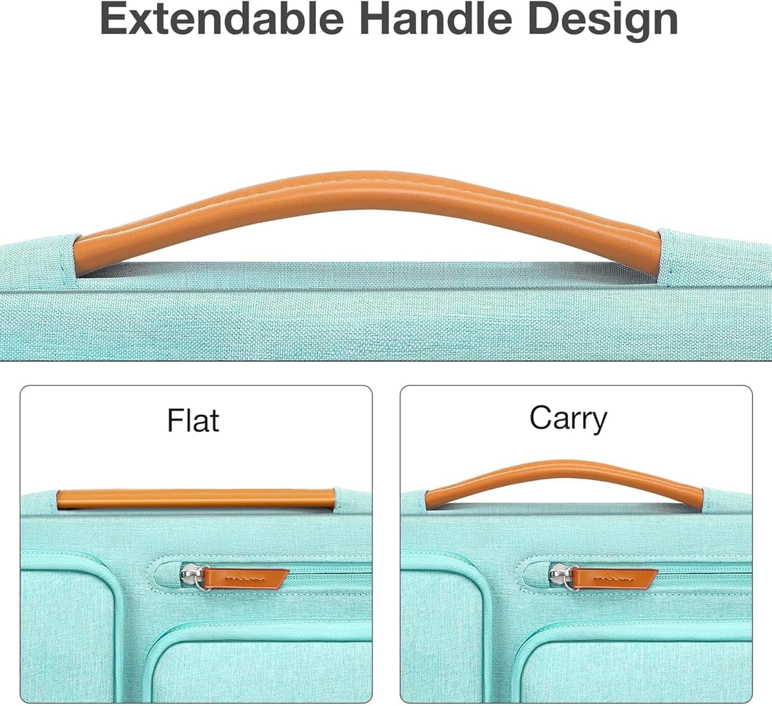 MOSISO Laptop Sleeve Carrying Case Compatible with 15-15.6 inch HP Dell Asus Acer Lenovo Notebook, 360 Protective Computer Handbag Briefcase with Handle, Aqua Green