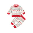 thumbnail image 1 of FOCUSNORM Christmas Deer & Snowflake Print Long Sleeve Sweatshirt + Trousers, 1 of 7