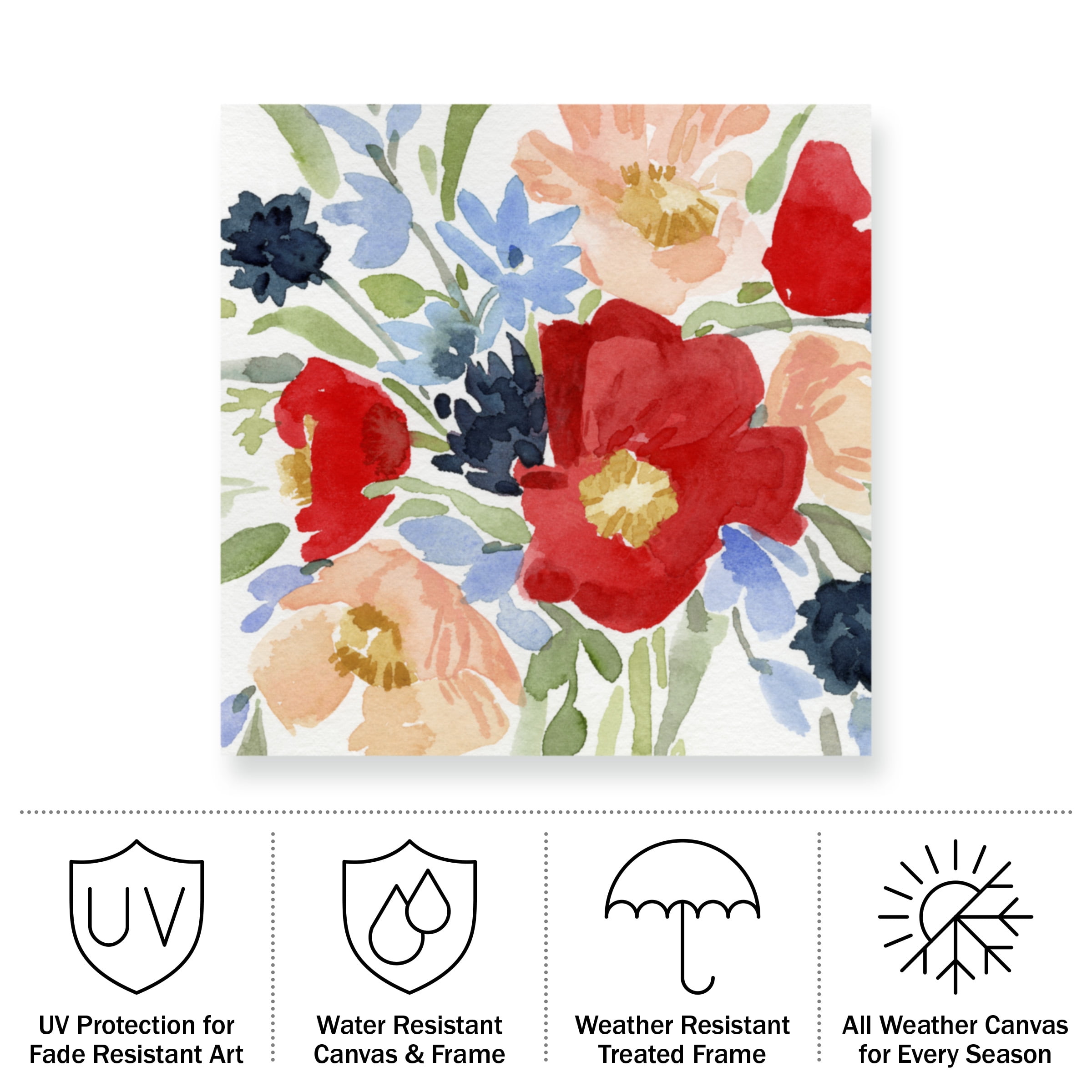 Emma Caroline 'Indian Summer Bouquet II' Outdoor Canvas 24x24