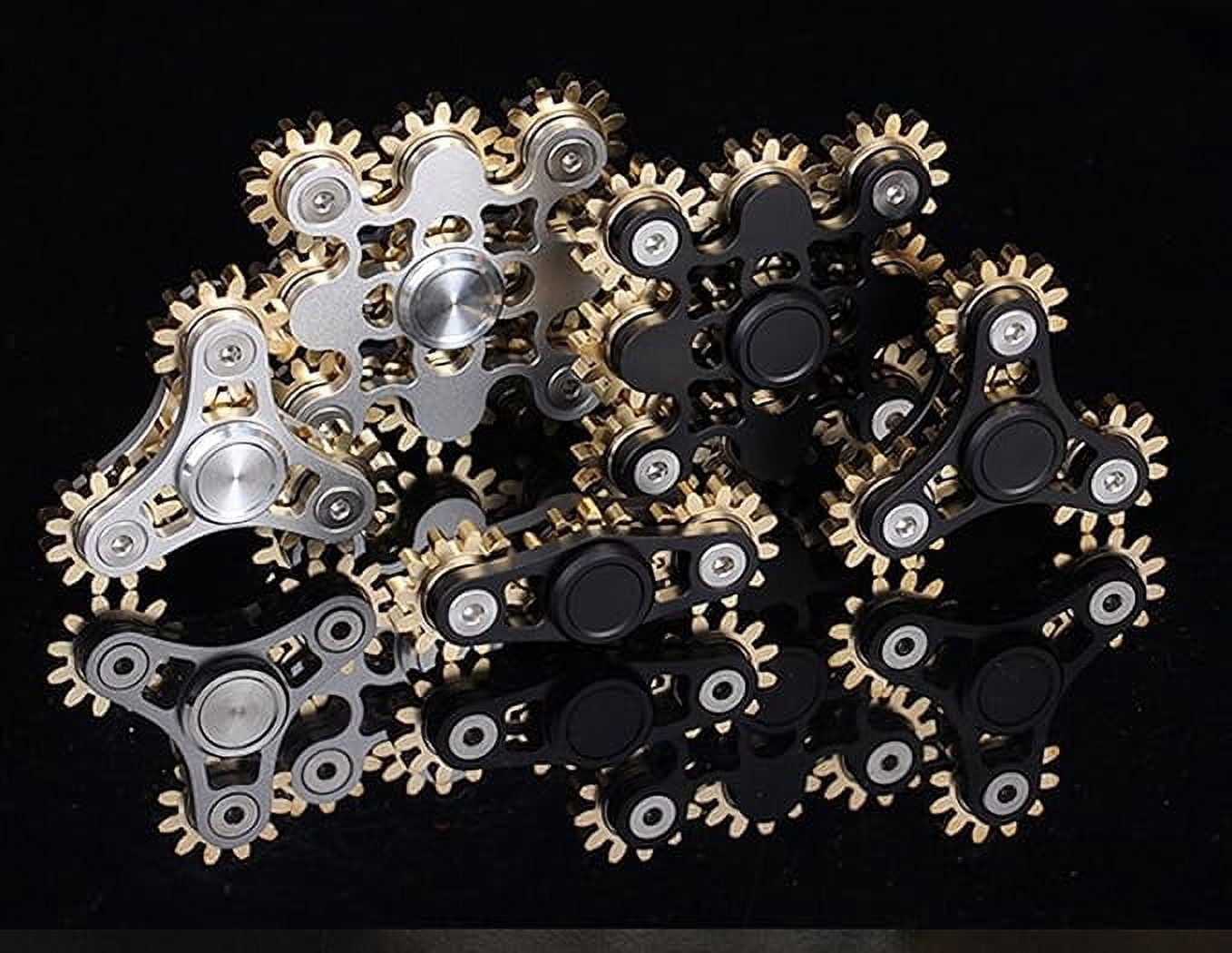 2025 latest Premium Brass Fidget Spinner – 9-Gear Black Metal DIY Hand Spinner with Smooth Bearings, Long Spin Time for ADHD, Focus, Meditation & Stress Relief (EDC Gadget)