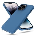 thumbnail image 1 of Liquid Silicone Case for iPhone 14 Pro Case, Full Body Protective Cover, Shockproof, Slim Phone Case, Anti-Scratch, Blue, 1 of 8