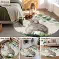 thumbnail image 5 of Round Rugs 8 Ft, Easter Non Slip Area Rugs for Kitchen Bedroom Entryway, Country Spring Rabbit Botanical Eucalyptus Leaves Washable Carpet Runner Rug Floor Mats for Bedroom Home Decor, 5 of 8