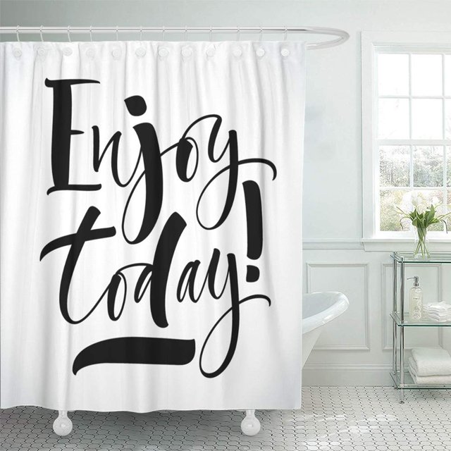 Cortina de ducha ABPHQTO Enjoy Today Frase inspiradora 152x180 cm
