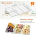 thumbnail image 3 of Lifewit Serving Tray Divided for Party Supplies, 3 PCS 15" x 10" Plastic Platters for Serving Food, White Reusable Tray for Veggie, Snack, Fruit, Cookies, Desserts in Kitchen/Pantry, 3 of 8