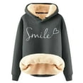 thumbnail image 2 of Positive Message Hoodies for Women Winter Long Sleeve Lined Thick Warm Hooded Sweatshirt Pullover Tops, 2 of 3