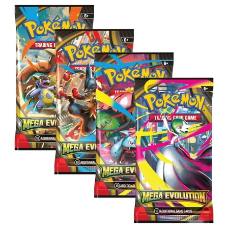 Pokemon ME1 Mega Evolution Art Set  4 Booster Packs One of Each Artwork