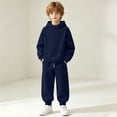 thumbnail image 6 of ITSAME Girls 2-Piece Outfits Long Sleeve Hooded Sweatshirt and Sweatpants Set Fall Winter Casual Active Clothing Navy Size 14, 6 of 9