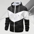 thumbnail image 5 of Men's Tracksuit, Color Block Track Jackets and Pants 2 Piece Outfit Mens Hoodie Sweatsuit Full-Zip Running Jogger Set Sports Casual Sweat Suits Size 3XL Black, 5 of 9